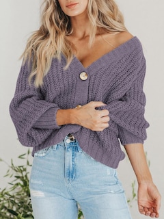 Foto 2 | Foto 2 | Jersey Tipo Cárdigan Prettygarden Para Mujer, De Punto Grueso, Gris Y Morado - Venta Internacional.