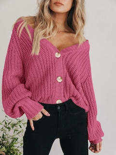 Foto 7 | Foto 7 | Jersey Tipo Cárdigan Prettygarden Para Mujer, De Punto Grueso, Gris Y Rosa - Venta Internacional.