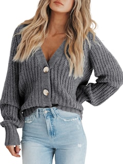 Foto 2 | Foto 2 | Cárdigan Prettygarden De Punto Grueso Para Mujer, Parte Delantera Abierta, Gris - Venta Internacional.