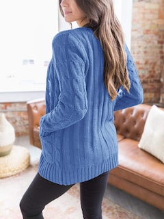 Foto 4 | Foto 4 | Jersey Tipo Cárdigan Prettygarden De Punto Trenzado Para Mujer, Color Azul Cielo - Venta Internacional.