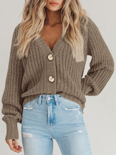 Foto 4 | Foto 4 | Cárdigan Prettygarden Para Mujer, Otoño De 2024, Con Botones, Color Camel - Venta Internacional.