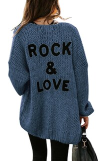 Foto 1 | Foto 1 | Cárdigan Prettygarden Para Mujer, Punto Con La Parte Delantera Abierta, Azul - Venta Internacional.