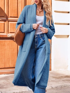 Foto 2 | Foto 2 | Jersey Tipo Cárdigan Saodimallsu Con Parte Delantera Abierta Y Largo Para Mujer, Color Azul Marino - Venta Internacional.