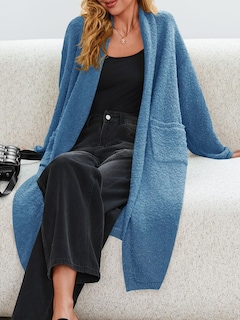 Foto 3 | Foto 3 | Jersey Tipo Cárdigan Saodimallsu Con Parte Delantera Abierta Y Largo Para Mujer, Color Azul Marino - Venta Internacional.