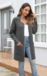 Foto 3 | Foto 3 | Jersey De Punto Para Mujer, Modelo Ecowish, Con Parte Delantera Abierta, Otoño-invierno - Venta Internacional.