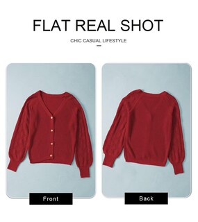 Foto 5 | Foto 5 | Jersey Tipo Cárdigan Para Mujer, Elegante, De Punto, Cuello En V, Color Rojo Xxl - Venta Internacional.