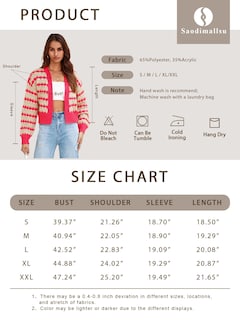 Foto 6 | Foto 6 | Suéter Tipo Cárdigan Saodimallsu, De Punto A Rayas, Marrón, Para Mujer - Venta Internacional.