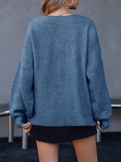Foto 5 | Foto 5 | Suéter Tipo Cárdigan Saodimallsu Para Mujer, Con Lazo En La Parte Delantera, Azul, Otoño 2024 - Venta Internacional.