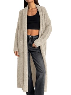 Foto 1 | Foto 1 | Jersey Tipo Cárdigan Saodimallsu Para Mujer, Con Solapa Gruesa Y Borrosa, Color Caqui - Venta Internacional.