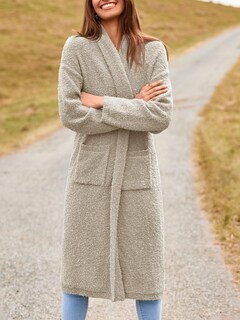 Foto 4 | Foto 4 | Jersey Tipo Cárdigan Saodimallsu Para Mujer, Con Solapa Gruesa Y Borrosa, Color Caqui - Venta Internacional.