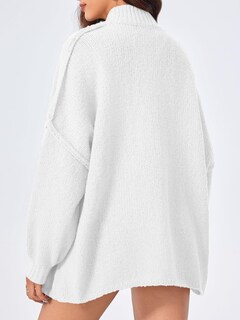 Foto 5 | Foto 5 | Jersey Tipo Cárdigan Saodimallsu, De Punto Grueso, De Gran Tamaño, Blanco, Para Mujer - Venta Internacional.