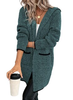 Foto 1 | Foto 1 | Jersey Tipo Cárdigan Sidefeel Para Mujer, Frente Abierto, Azul En Contraste, 2xl - Venta Internacional.