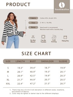 Foto 6 | Foto 6 | Jersey Tipo Cárdigan Saodimallsu De Punto A Rayas Con Bolsillos Para Mujer - Venta Internacional.