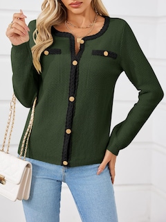 Foto 3 | Foto 3 | Jersey Tipo Cárdigan Saodimallsu De Punto Trenzado Con Botones Para Mujer - Venta Internacional.