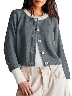 Foto 1 | Foto 1 | Jersey Tipo Cárdigan Saodimallsu Para Mujer, Recortado, Color Gris Bloque - Venta Internacional.