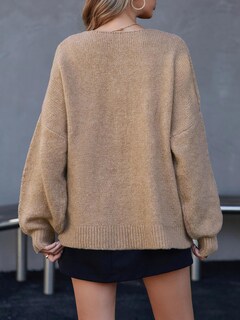 Foto 5 | Foto 5 | Jersey Tipo Cárdigan Saodimallsu Para Mujer Con Lazo En La Parte Delantera Y Manga Abullonada - Venta Internacional.