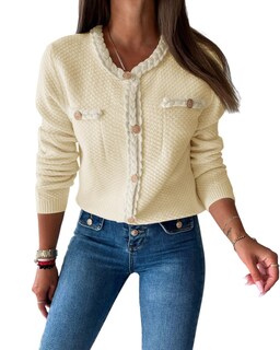 Foto 1 | Foto 1 | Chaqueta De Otoño De Punto Trenzado Saodimallsu, Suéter Tipo Cárdigan, Para Mujer - Venta Internacional.