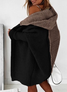 Foto 4 | Foto 4 | Suéter Tipo Cárdigan Astylish Boyfriend Para Mujer, Color Block Black - Venta Internacional.