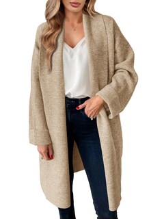 Foto 1 | Foto 1 | Jersey Tipo Cárdigan Saodimallsu De Punto Grueso Para Mujer, Color Caqui - Venta Internacional.