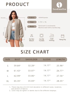 Foto 6 | Foto 6 | Jersey Tipo Cárdigan Saodimallsu De Punto Grueso De Gran Tamaño Gris Para Mujer - Venta Internacional.