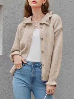 Foto 3 | Foto 3 | Cárdigan Saodimallsu De Punto Con Volantes Y Botones Para Mujer - Venta Internacional.