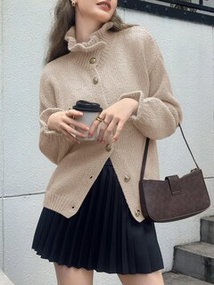 Foto 4 | Foto 4 | Cárdigan Saodimallsu De Punto Con Volantes Y Botones Para Mujer - Venta Internacional.