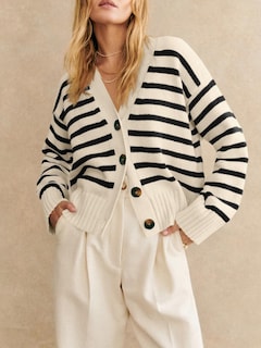 Foto 2 | Foto 2 | Jersey Tipo Cárdigan Saodimallsu A Rayas Con Cuello En V Para Mujer - Venta Internacional.
