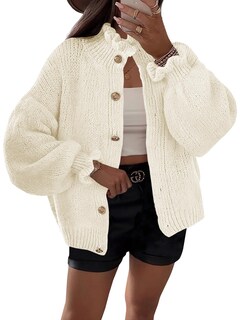 Foto 1 | Foto 1 | Cárdigan Saodimallsu De Punto Con Volantes Y Botones Para Mujer - Venta Internacional.