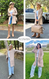 Foto 7 | Foto 7 | Jersey De Punto Ecowish Para Mujer, Otoño-invierno, Color Camel, Talla M - Venta Internacional.