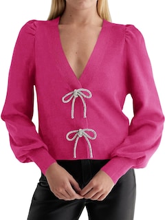 Foto 1 | Foto 1 | Suéter Tipo Cárdigan Saodimallsu Puff De Manga Larga Con Cuello En V Para Mujer - Venta Internacional.