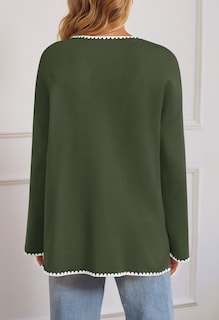 Foto 3 | Foto 3 | Jersey Tipo Cárdigan Merokeety Para Mujer, Talla Extragrande, Color Verde Militar, Xl - Venta Internacional.