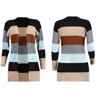 Foto 6 | Foto 6 | Suéteres Tipo Cárdigan Ecowish, Ligeros, Con Bloques De Color, Para Mujer - Venta Internacional.