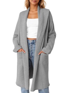 Foto 1 | Foto 1 | Chaqueta Saodimallsu Para Mujer, Extragrande, Con Capucha Larga, Gris - Venta Internacional.