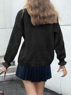 Foto 5 | Foto 5 | Cárdigan Saodimallsu Ruffle Para Mujer En Poliéster Negro - Venta Internacional.