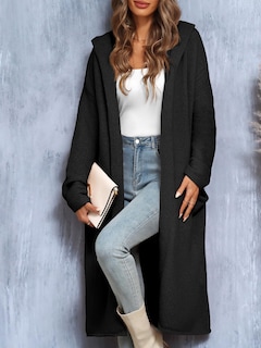 Foto 4 | Foto 4 | Cárdigan Saodimallsu Para Mujer, Extragrande, Con Capucha, Largo, Negro - Venta Internacional.