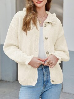 Foto 2 | Foto 2 | Cárdigan Saodimallsu De Punto Con Volantes Y Botones Para Mujer - Venta Internacional.