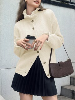 Foto 4 | Foto 4 | Cárdigan Saodimallsu De Punto Con Volantes Y Botones Para Mujer - Venta Internacional.