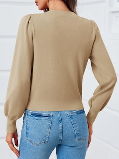 Foto 5 | Foto 5 | Suéter Tipo Cárdigan Saodimallsu Puff De Manga Larga Con Cuello En V Para Mujer - Venta Internacional.