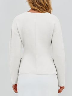 Foto 6 | Foto 6 | Jersey Tipo Cárdigan Saodimallsu Con Cuello En V, Punto Peplum, Blanco, Para Mujer - Venta Internacional.