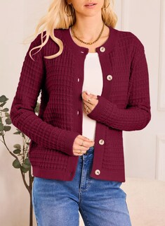 Foto 4 | Foto 4 | Jersey Tipo Cárdigan Dokotoo Para Mujer, Punto Con La Parte Delantera Abierta, Color Rojo - Venta Internacional.