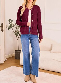 Foto 7 | Foto 7 | Jersey Tipo Cárdigan Dokotoo Para Mujer, Punto Con La Parte Delantera Abierta, Color Rojo - Venta Internacional.