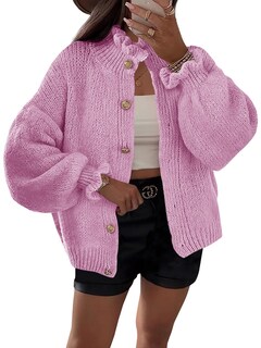 Foto 1 | Foto 1 | Chaqueta Saodimallsu Ruffle Para Mujer Poliéster Rosa - Venta Internacional.
