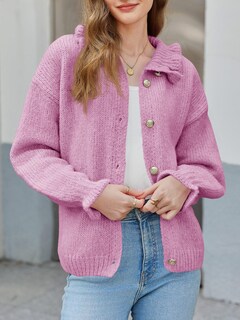 Foto 2 | Foto 2 | Chaqueta Saodimallsu Ruffle Para Mujer Poliéster Rosa - Venta Internacional.