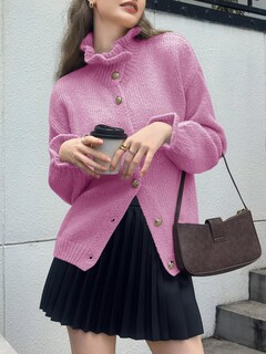 Foto 4 | Foto 4 | Chaqueta Saodimallsu Ruffle Para Mujer Poliéster Rosa - Venta Internacional.