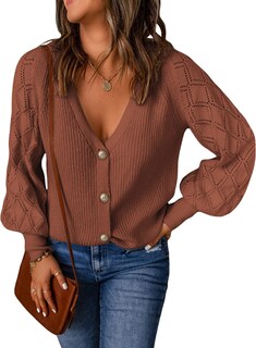 Foto 5 | Foto 5 | Elegante Suéter De Manga Larga A La Moda Para Mujer Con Botones En La Parte Delantera - Venta Internacional.