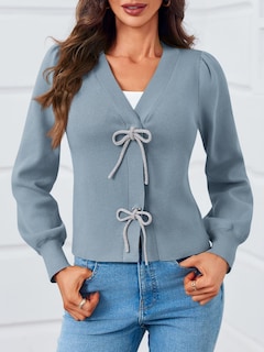 Foto 2 | Foto 2 | Suéter Tipo Cárdigan Saodimallsu Puff De Manga Larga Con Cuello En V Para Mujer - Venta Internacional.
