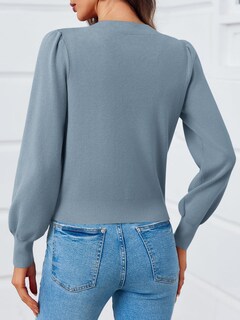 Foto 5 | Foto 5 | Suéter Tipo Cárdigan Saodimallsu Puff De Manga Larga Con Cuello En V Para Mujer - Venta Internacional.