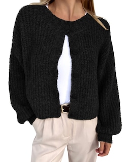 Foto 1 | Foto 1 | Cárdigan Btfbm De Punto Grueso Para Mujer, Color Negro, Otoño-invierno - Venta Internacional.