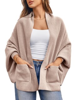 Foto 1 | Foto 1 | Jersey Tipo Cárdigan Saodimallsu De Punto Grueso Con Parte Delantera Abierta Para Mujer - Venta Internacional.