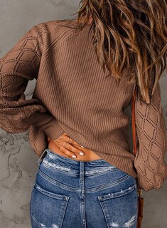 Foto 3 | Foto 3 | Suéter Tipo Cárdigan Con Elegante Linterna Con Cuello En V Y Manga Larga Para Mujer - Venta Internacional.